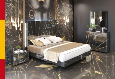 Brands Franco Gold Oro Black Bedroom Comp 2