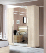 Bedroom Furniture Wardrobes Maia/Platinum/Ambra 4 Door Wardrobe Betulla Sabbia